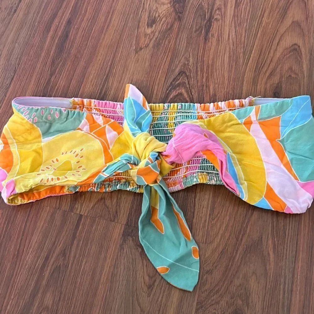 Show me your MUMU tropical bandeau top size small cotton cropped top s